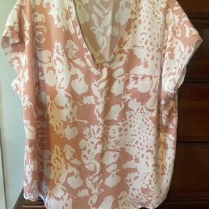 Women's Pink Patterned Top Jodifl large